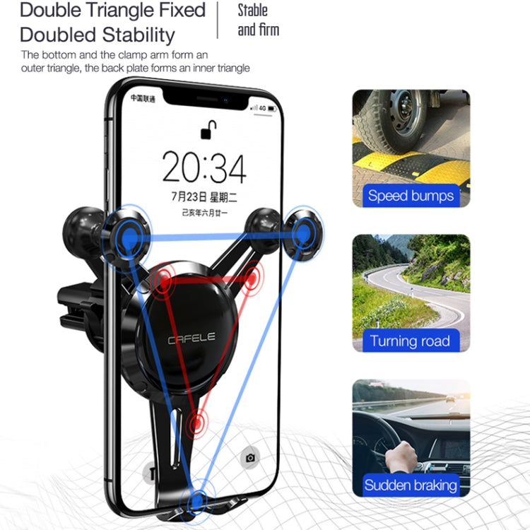 CAFELE Joint Series Universal Aluminum Alloy Rotatable Air Outlet Car Gravity Bracket Mobile Phone Holder Suitable for 4-7 inch Mobile Phone