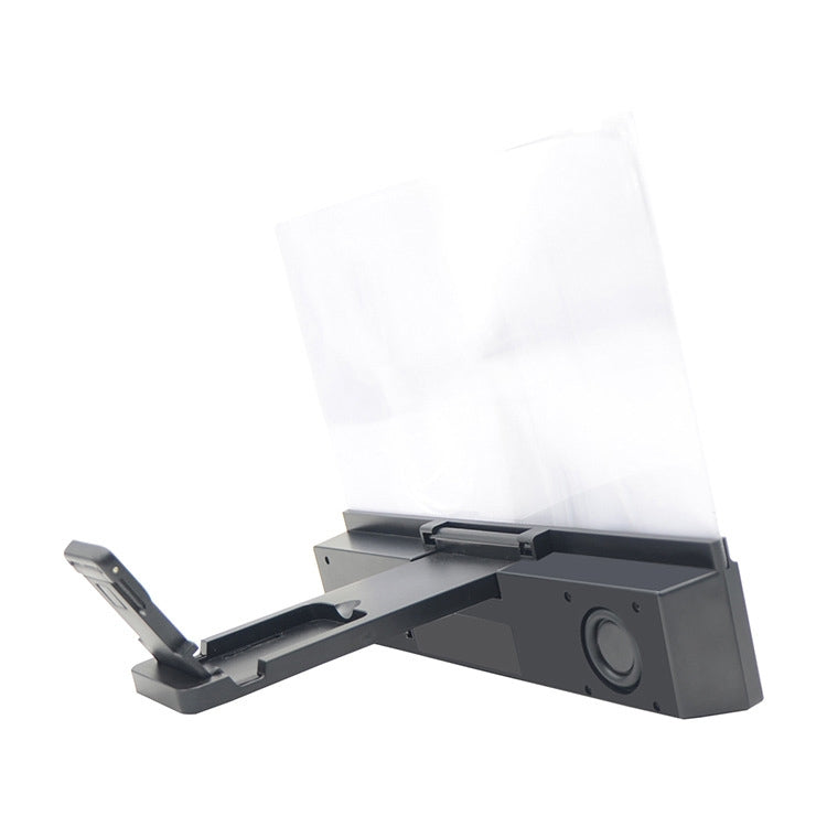 L2 12.0 Inch Universal Foldable Mobile Phone Screen Magnifier with Bluetooth Speaker, without Lazy Bracket, Size: 18.5x16.5x2cm(Black)