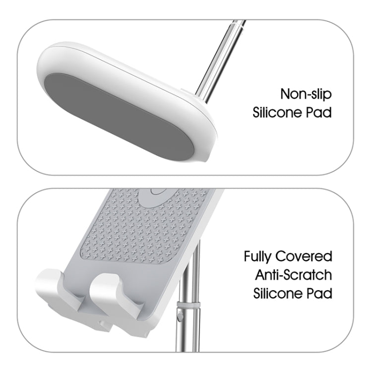 Licheers LC-345 Retractable Folding Desktop Stand Suitable for Mobile Phones / Tablets within 12.9 inches(White)