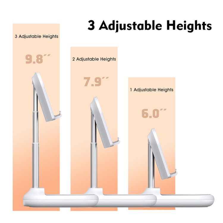 Licheers LC-345 Retractable Folding Desktop Stand Suitable for Mobile Phones / Tablets within 12.9 inches(White)
