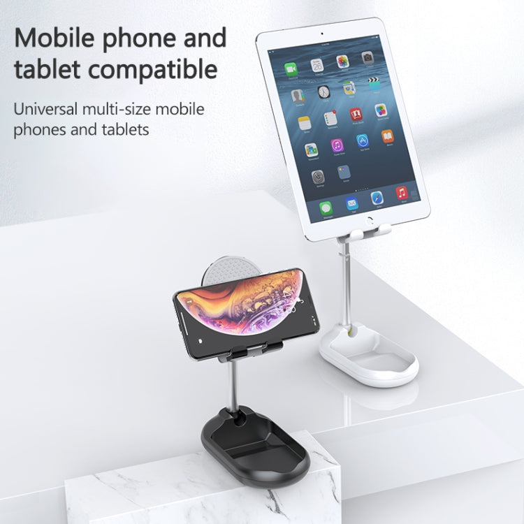 Licheers LC-345 Retractable Folding Desktop Stand Suitable for Mobile Phones / Tablets within 12.9 inches(White)