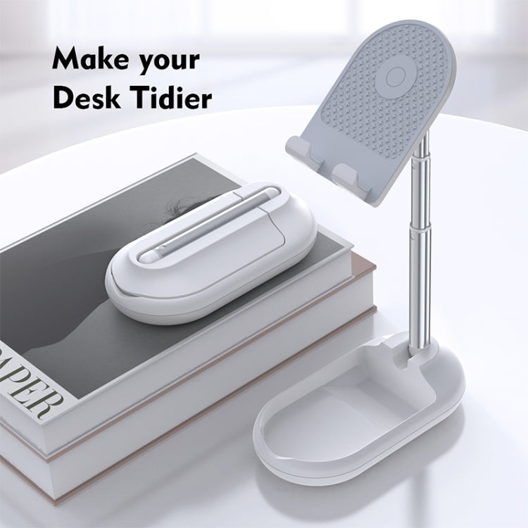 Licheers LC-345 Retractable Folding Desktop Stand Suitable for Mobile Phones / Tablets within 12.9 inches(White)