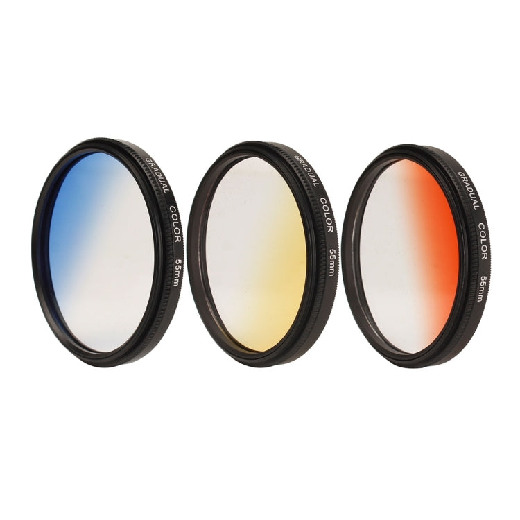 Universal Phone Lens 0.7X HD Super Wide Angle + Macro Lens + 55mm Lens Filter Kit (Blue + Yellow + Orange) with Clip, For iPhone, Samsung, HTC, Sony, Huawei, Xiaomi, Meizu