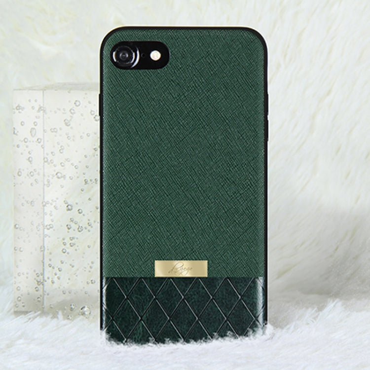 DZGOGO LAVA Series for iPhone 7 Cross Texture Shockproof Protective Back Cover Case(Green)