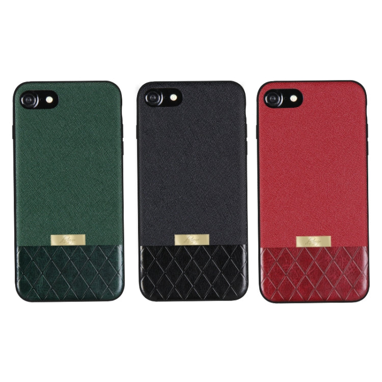 DZGOGO LAVA Series for iPhone 7 Cross Texture Shockproof Protective Back Cover Case(Green)