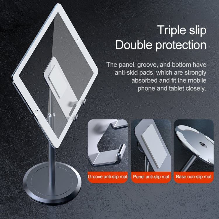 LICHEERS LC-359 Mobile Phone Flat Metal Telescopic Stand for 4-12.9 inch Phones & Tablets