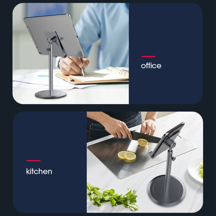 LICHEERS LC-359 Mobile Phone Flat Metal Telescopic Stand for 4-12.9 inch Phones & Tablets
