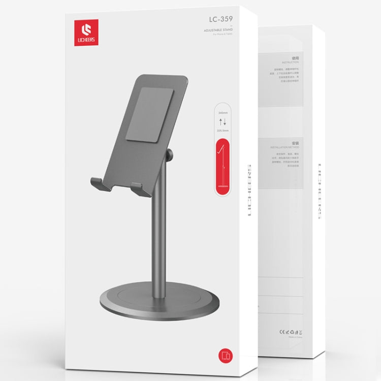 LICHEERS LC-359 Mobile Phone Flat Metal Telescopic Stand for 4-12.9 inch Phones & Tablets
