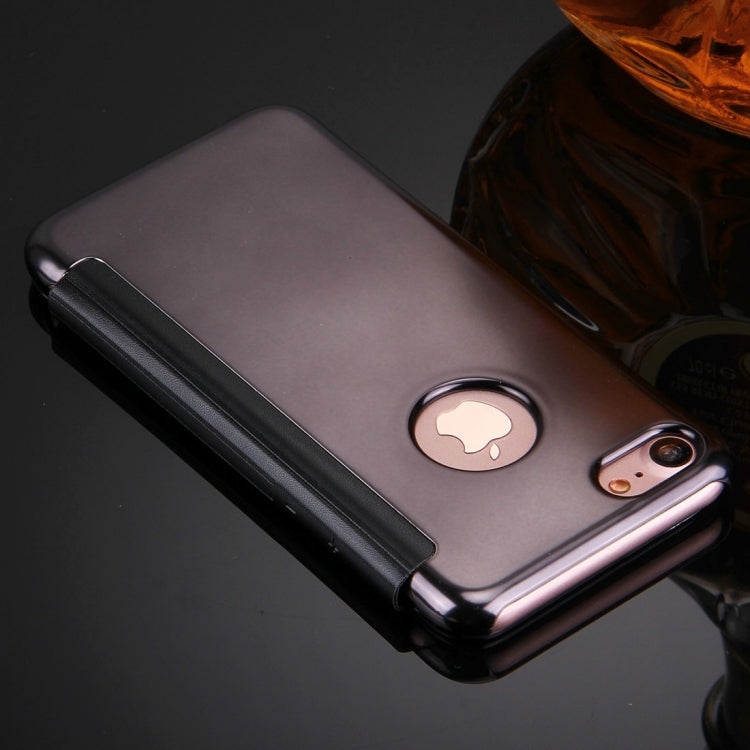 For  iPhone 8 & 7  Plating Mirror Horizontal Flip Leather Case
