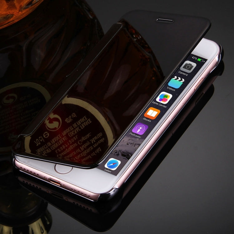 For  iPhone 8 & 7  Plating Mirror Horizontal Flip Leather Case