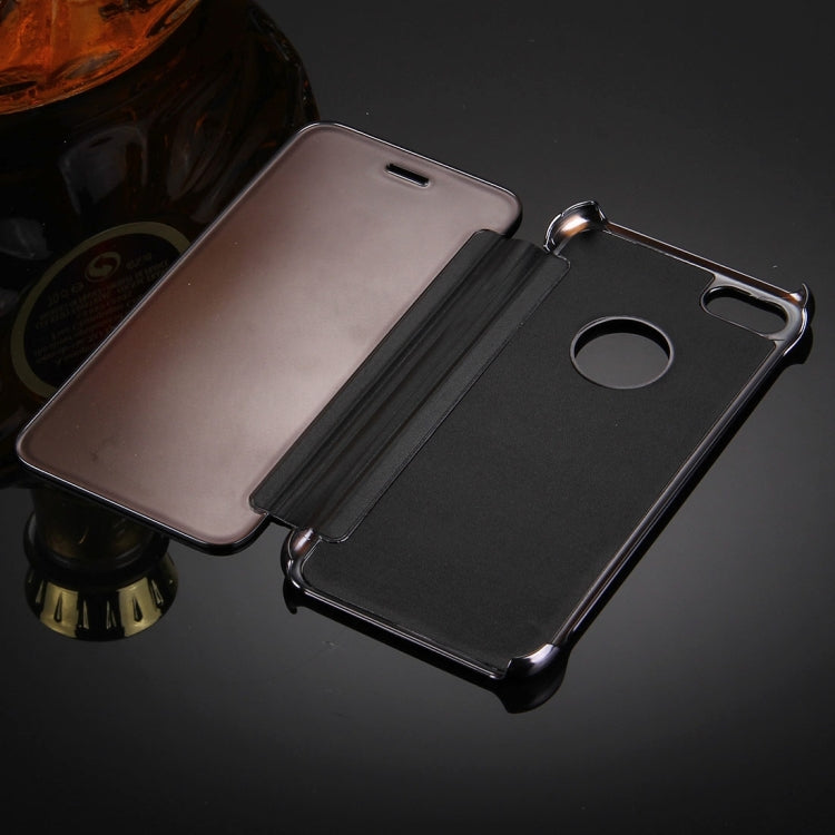 For  iPhone 8 & 7  Plating Mirror Horizontal Flip Leather Case