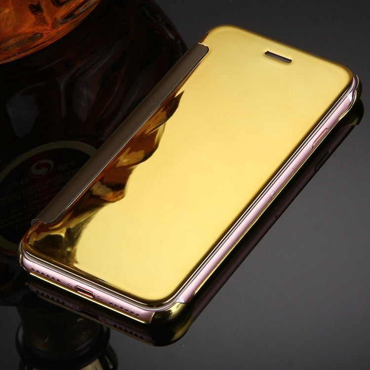For  iPhone 8 & 7  Plating Mirror Horizontal Flip Leather Case