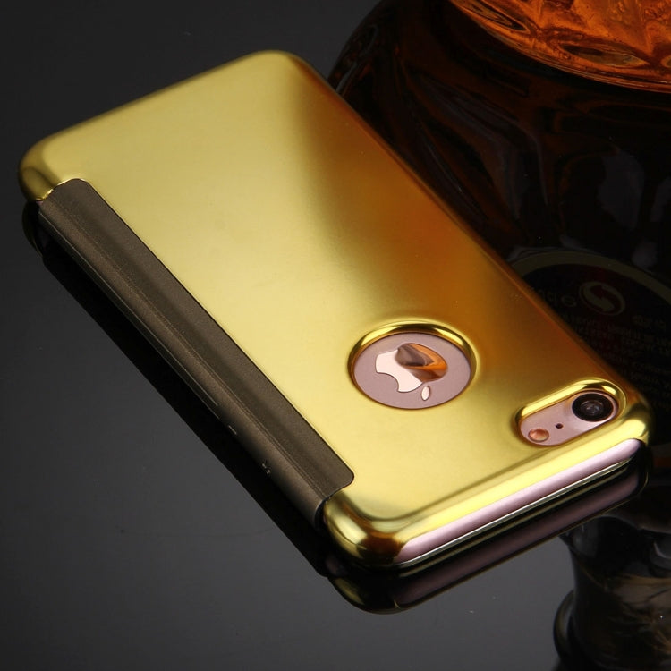 For  iPhone 8 & 7  Plating Mirror Horizontal Flip Leather Case