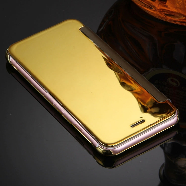 For  iPhone 8 & 7  Plating Mirror Horizontal Flip Leather Case