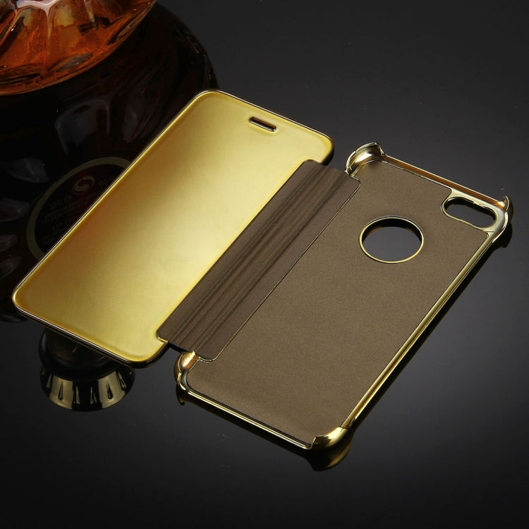 For  iPhone 8 & 7  Plating Mirror Horizontal Flip Leather Case