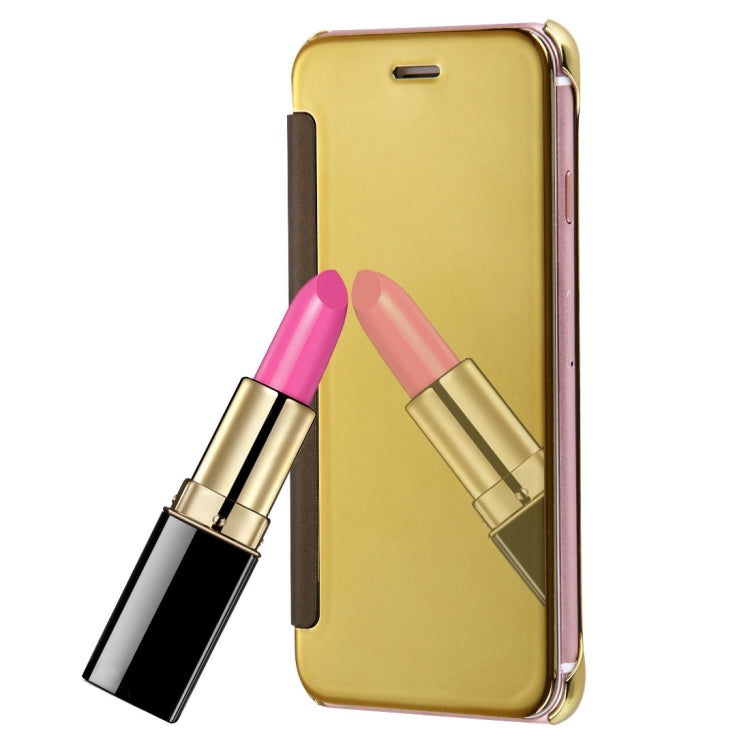 For  iPhone 8 & 7  Plating Mirror Horizontal Flip Leather Case