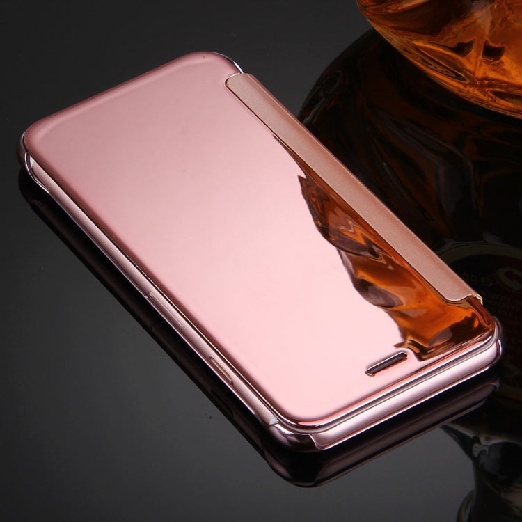 For  iPhone 8 & 7  Plating Mirror Horizontal Flip Leather Case