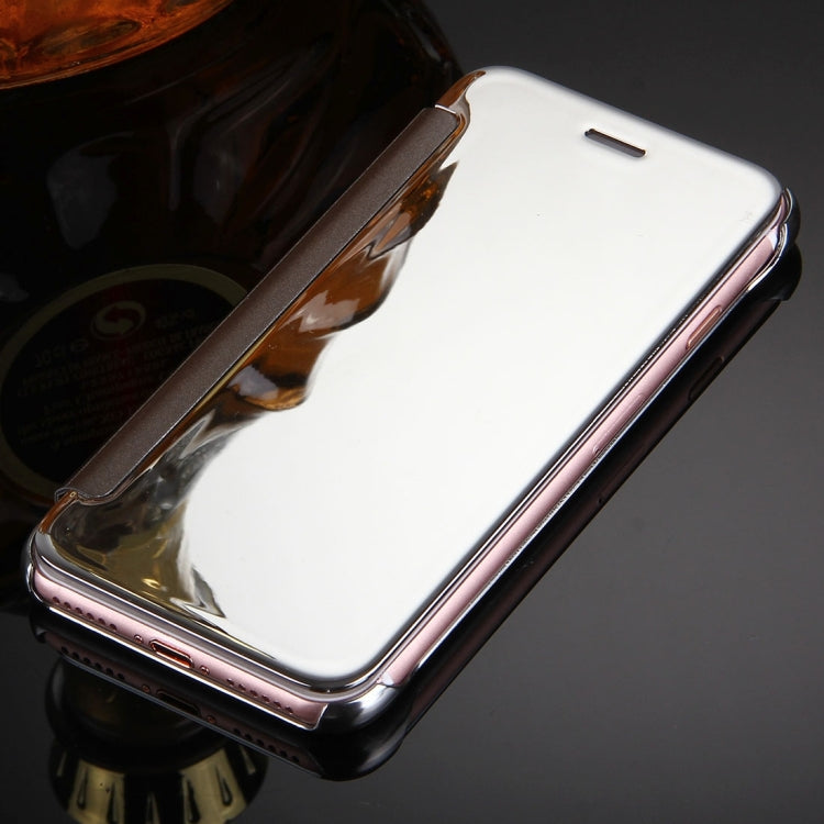 For  iPhone 8 & 7  Plating Mirror Horizontal Flip Leather Case