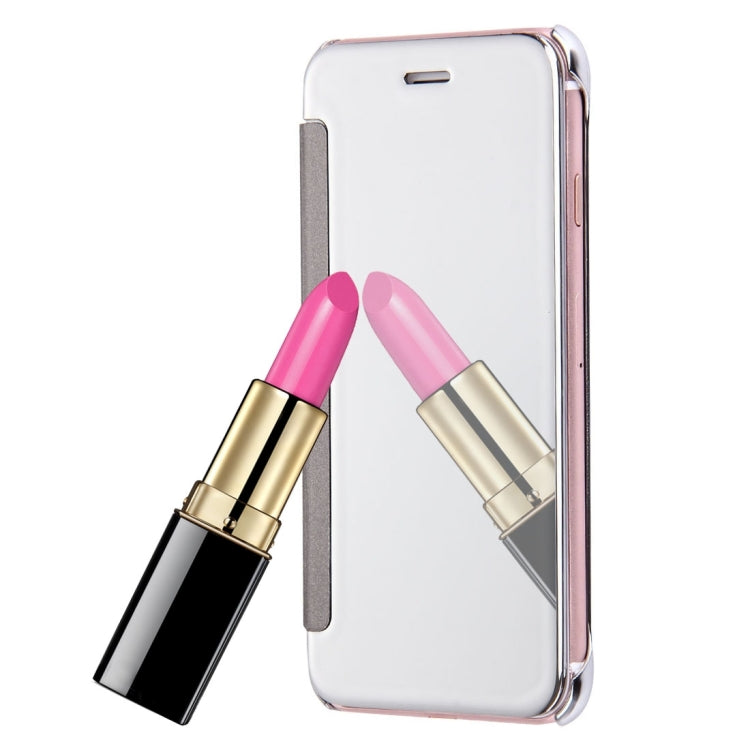 For  iPhone 8 & 7  Plating Mirror Horizontal Flip Leather Case