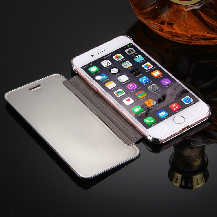 For  iPhone 8 & 7  Plating Mirror Horizontal Flip Leather Case