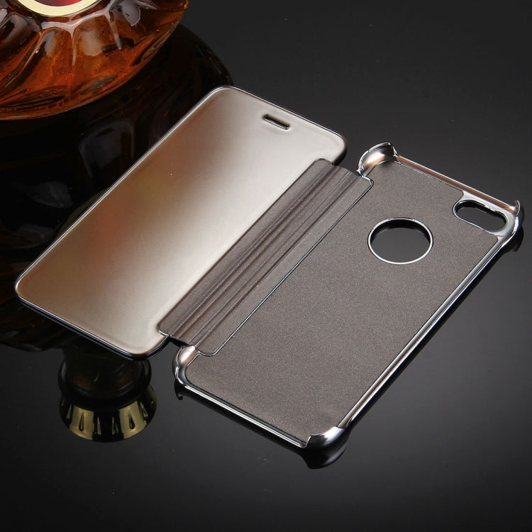 For  iPhone 8 & 7  Plating Mirror Horizontal Flip Leather Case
