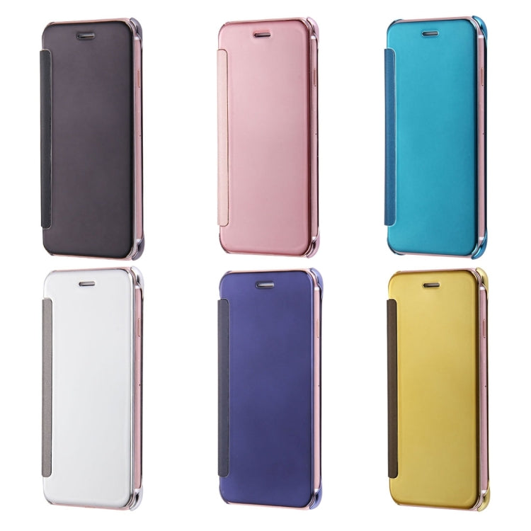 For  iPhone 8 & 7  Plating Mirror Horizontal Flip Leather Case