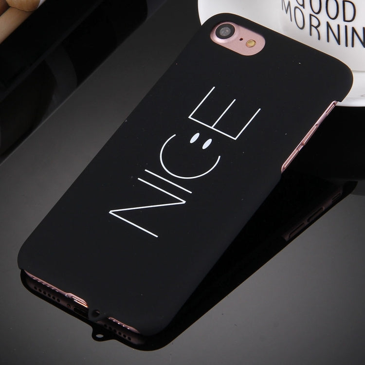 For  iPhone 8 & 7  Smiling Face NICE Words Pattern TPU Protective Cover Case with Lanyard Hole
