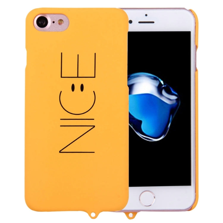 For  iPhone 8 & 7  Smiling Face NICE Words Pattern TPU Protective Cover Case with Lanyard Hole