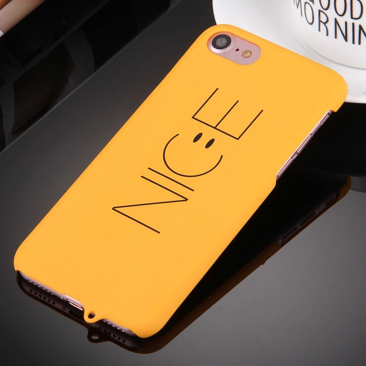 For  iPhone 8 & 7  Smiling Face NICE Words Pattern TPU Protective Cover Case with Lanyard Hole