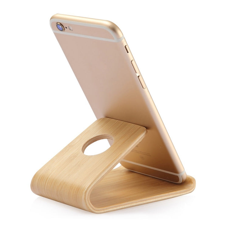 JS01 Wooden Desktop Phone Holder Universal Curved Wood Support Frame For Tablet Phones