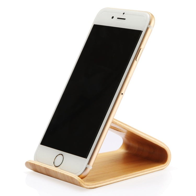 JS01 Wooden Desktop Phone Holder Universal Curved Wood Support Frame For Tablet Phones
