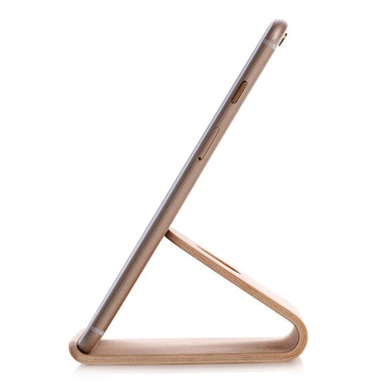JS01 Wooden Desktop Phone Holder Universal Curved Wood Support Frame For Tablet Phones
