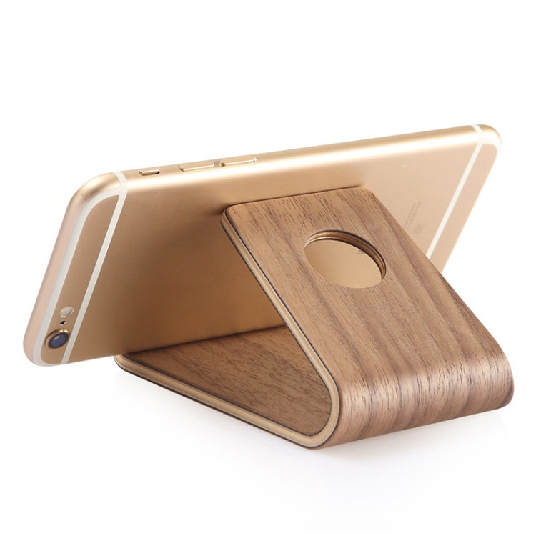 JS01 Wooden Desktop Phone Holder Universal Curved Wood Support Frame For Tablet Phones