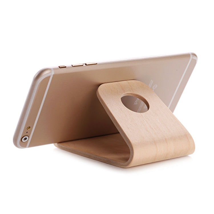 JS01 Wooden Desktop Phone Holder Universal Curved Wood Support Frame For Tablet Phones