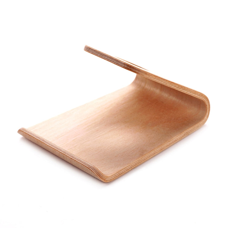 JS01 Wooden Desktop Phone Holder Universal Curved Wood Support Frame For Tablet Phones