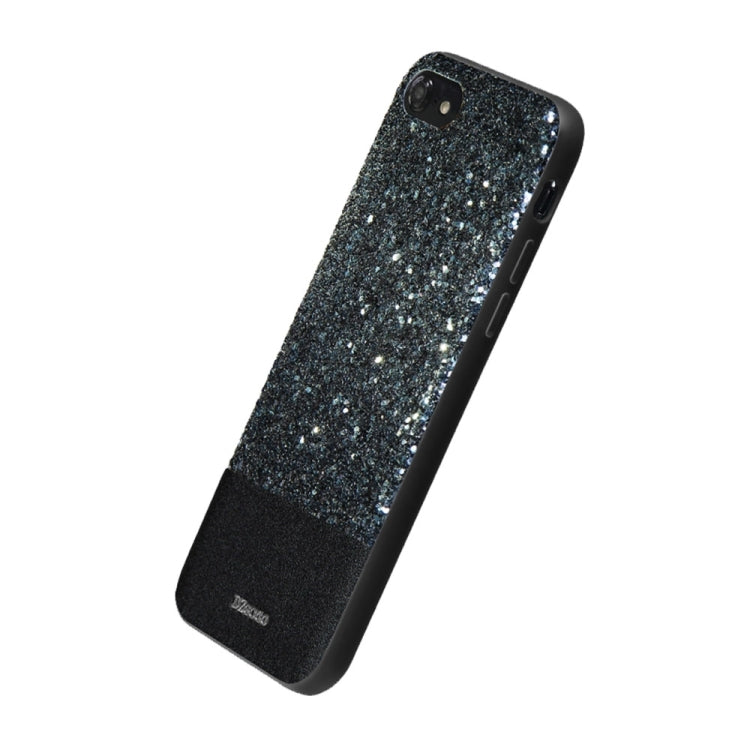 DZGOGO BLING Series for  iPhone 8 & 7  PU + TPU + PC Sequins Grind Arenaceous Protection Case(Black)