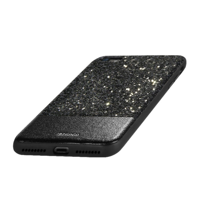 DZGOGO BLING Series for  iPhone 8 & 7  PU + TPU + PC Sequins Grind Arenaceous Protection Case(Black)
