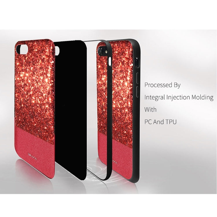 DZGOGO BLING Series for  iPhone 8 & 7  PU + TPU + PC Sequins Grind Arenaceous Protection Case(Black)