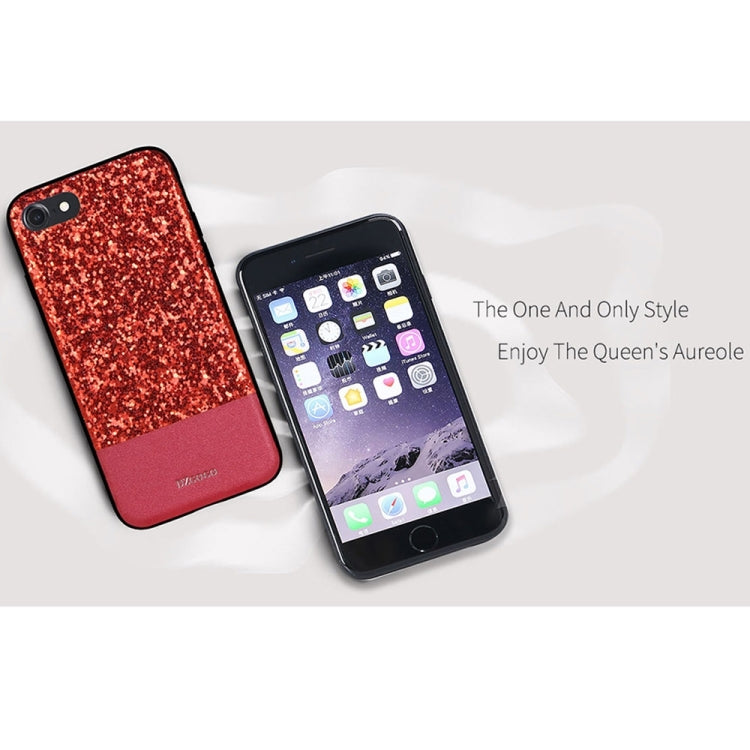 DZGOGO BLING Series for  iPhone 8 & 7  PU + TPU + PC Sequins Grind Arenaceous Protection Case(Black)