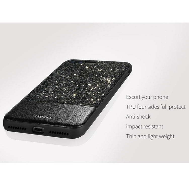 DZGOGO BLING Series for  iPhone 8 & 7  PU + TPU + PC Sequins Grind Arenaceous Protection Case(Black)