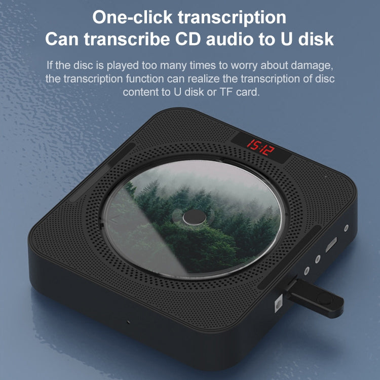 Multifunctional Household Bluetooth Speaker Wall Mounted CD Player with Ambient Light