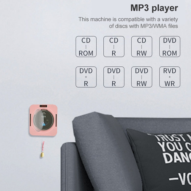 Multifunctional Household Bluetooth Speaker Wall Mounted CD Player with Ambient Light