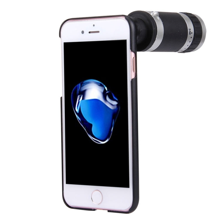 8X Zoom Lens Mobile Phone Telescope with PC Protective Case for iPhone 7(Black + Silver)
