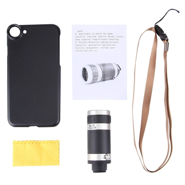8X Zoom Lens Mobile Phone Telescope with PC Protective Case for iPhone 7(Black + Silver)