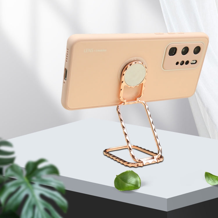 Zinc Alloy Double Ring Design Multi-function Folding Desktop Stand(Rose Gold)