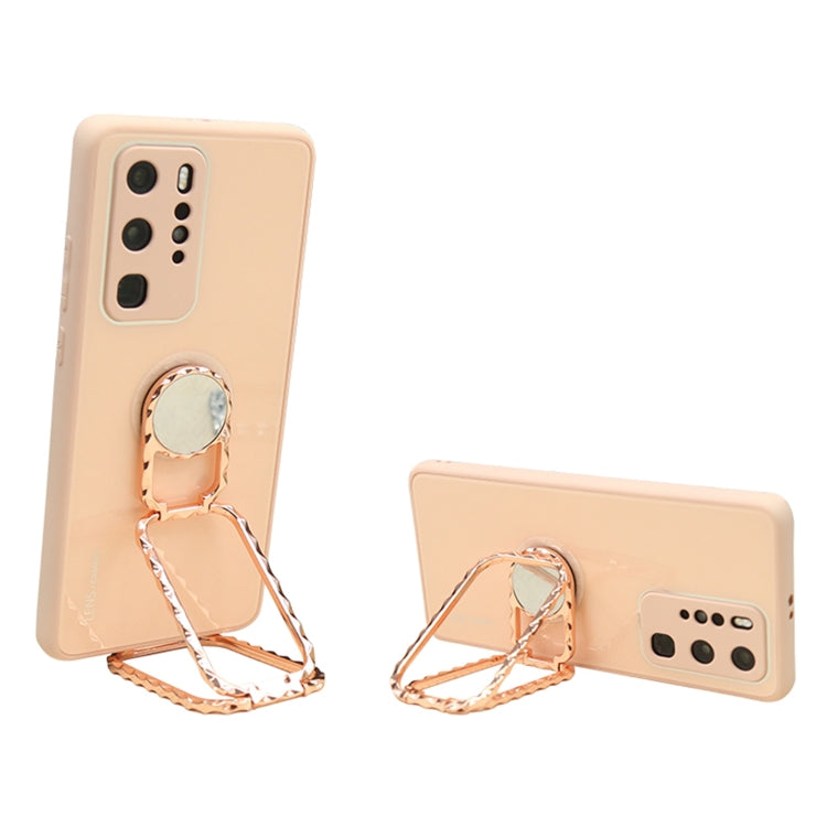 Zinc Alloy Double Ring Design Multi-function Folding Desktop Stand(Rose Gold)