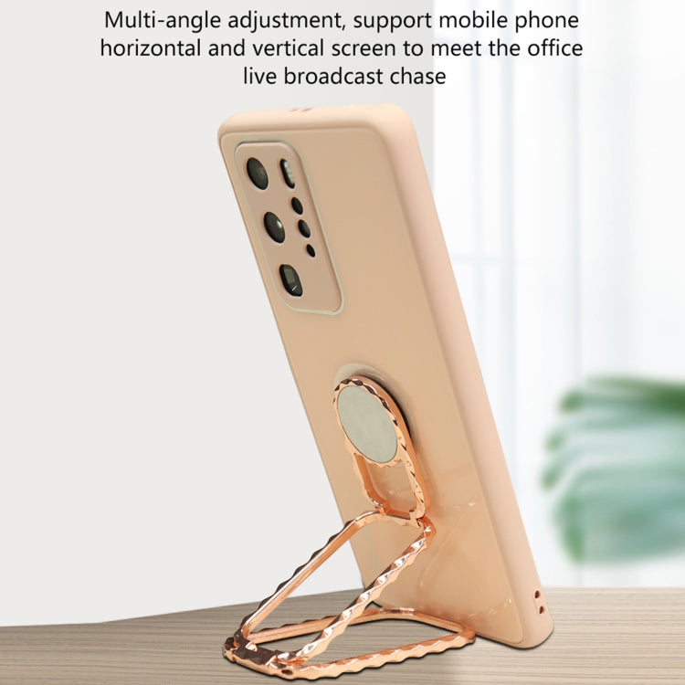 Zinc Alloy Double Ring Design Multi-function Folding Desktop Stand(Rose Gold)