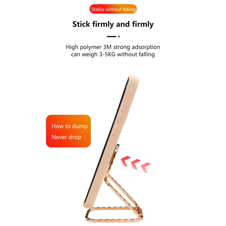 Zinc Alloy Double Ring Design Multi-function Folding Desktop Stand(Rose Gold)