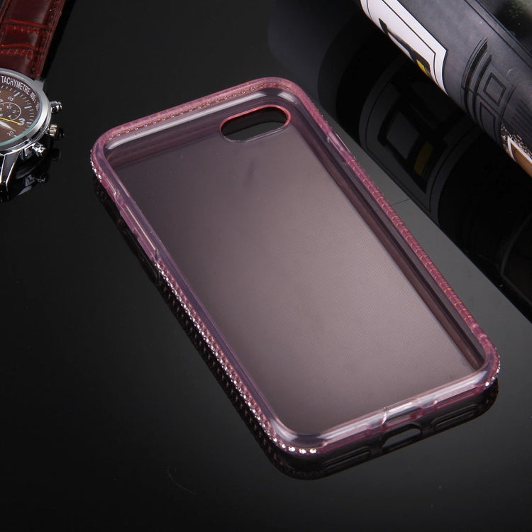 For  iPhone 8 & 7  Diamond Encrusted TPU Protective Back Case(Rose Gold)
