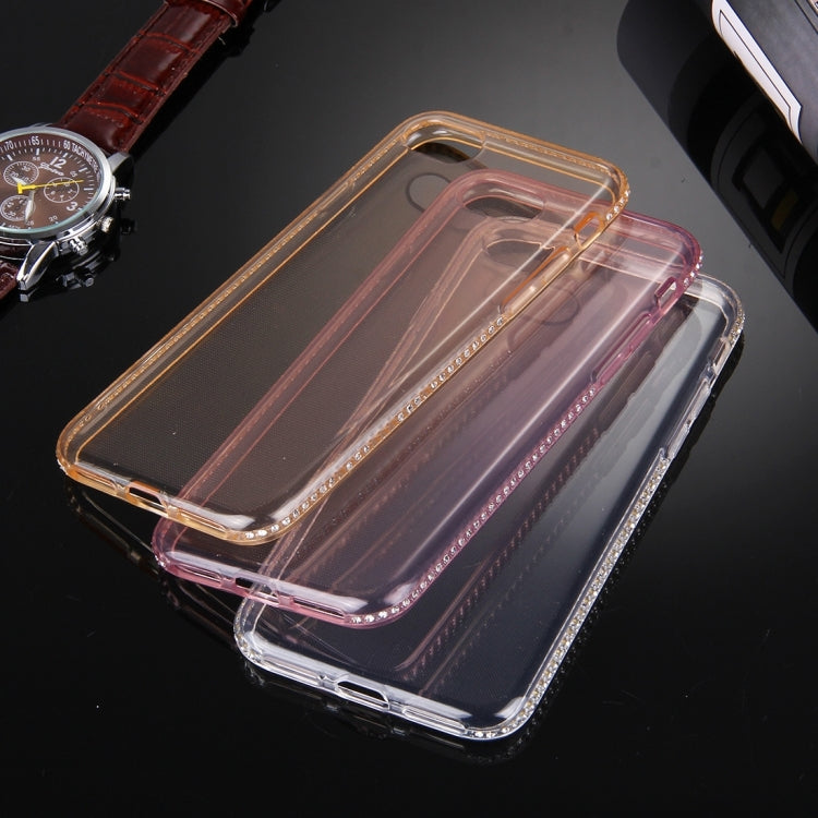 For  iPhone 8 & 7  Diamond Encrusted TPU Protective Back Case(Rose Gold)